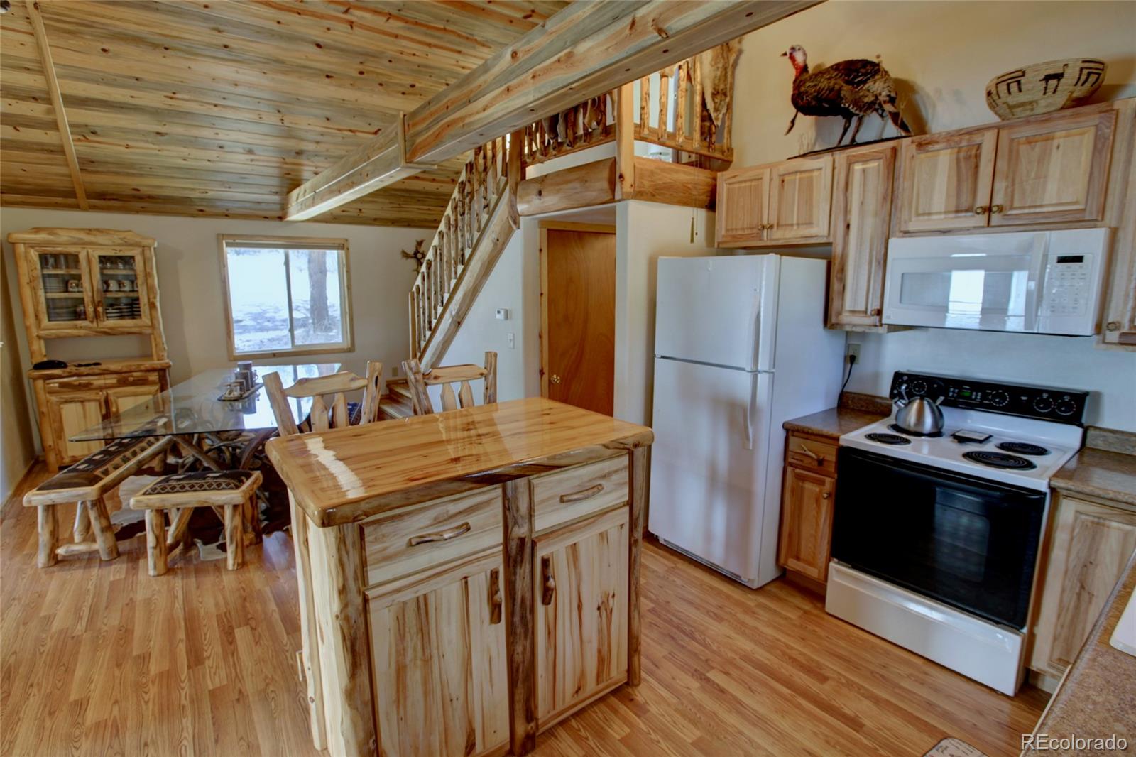 530 Red Feather Road Cotopaxi, CO 81223 - Photo 18 of 46 a kitchen with stainless steel appliances granite countertop a stove and a refrigerator