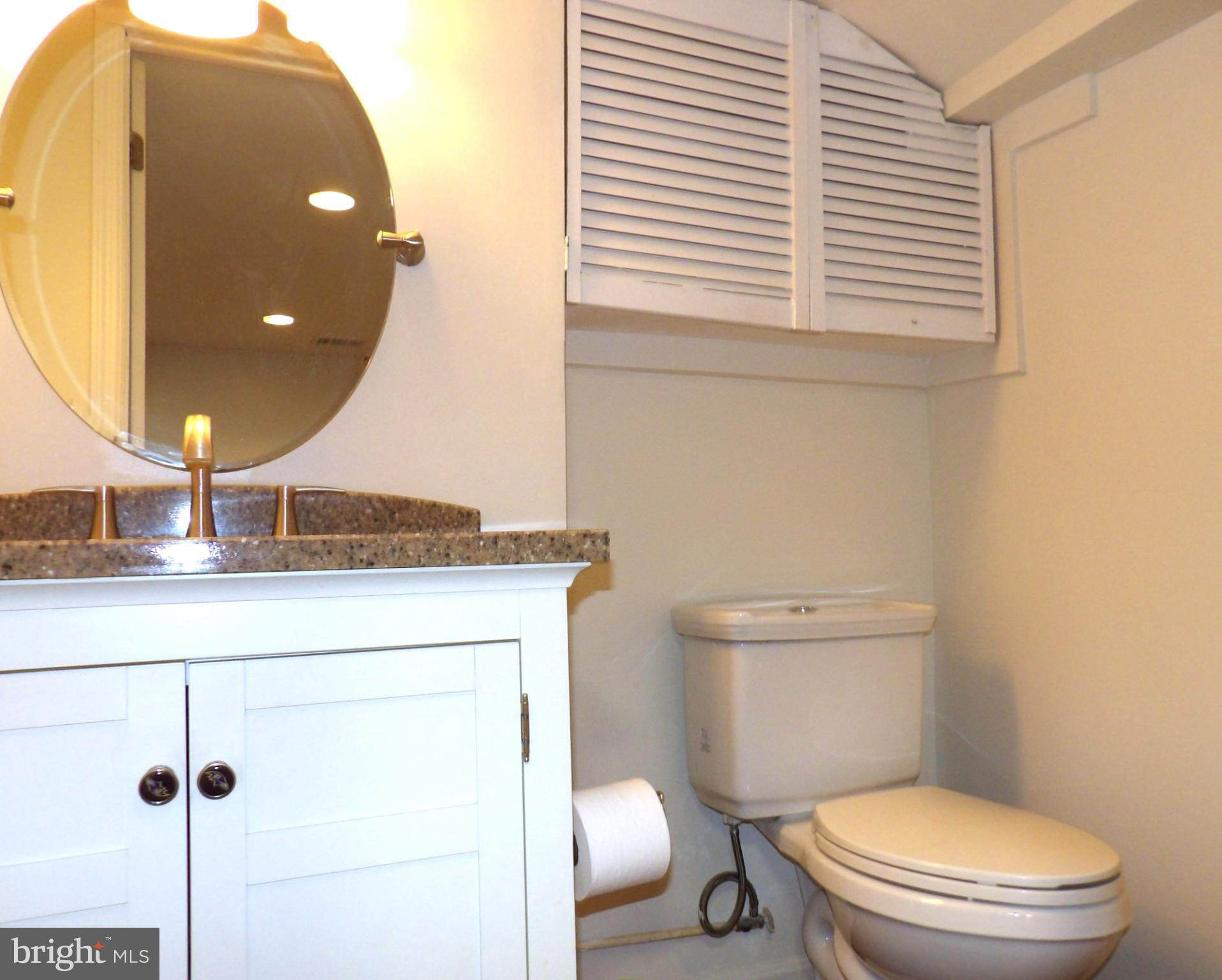 901 Grovehill Road Baltimore, MD 21227 - Photo 31 of 49 a bathroom with a toilet a sink and a mirror