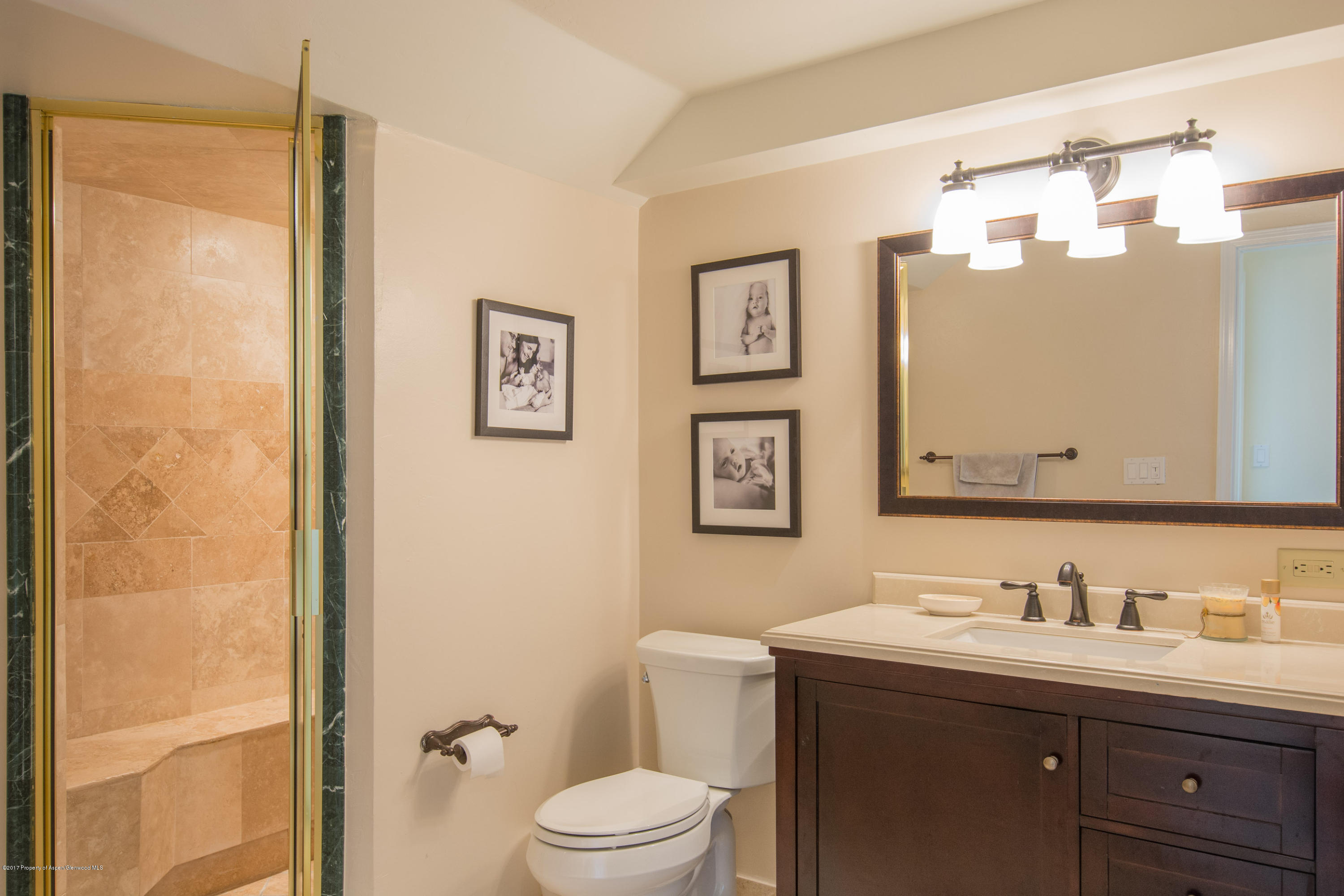 321 Mountain View Road Carbondale, CO 81623 - Photo 22 of 36 a bathroom with a granite countertop sink toilet and shower