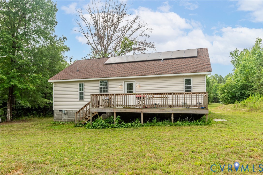 24580 St James Road Jetersville, VA 23083 - Photo 19 of 25 Rear exterior with a spacious wooden deck featurin