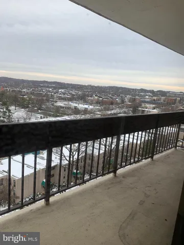 a view of balcony with city