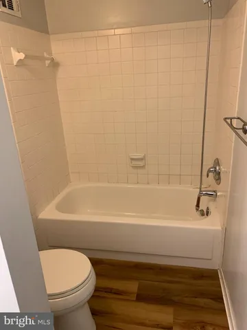 a bathroom with a toilet and a bathtub