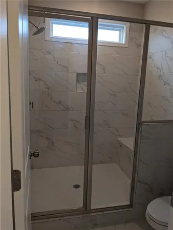 a bathroom with a shower