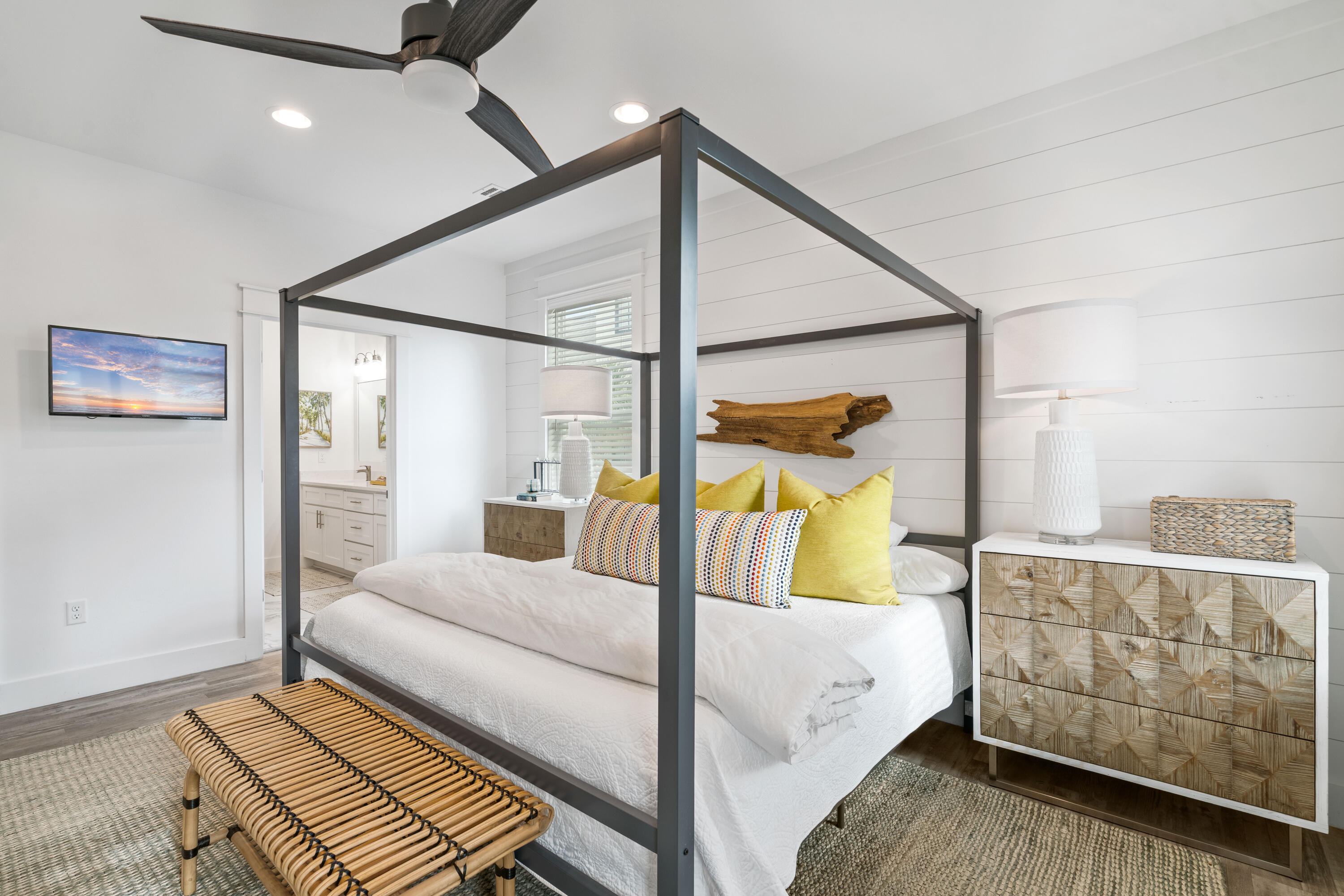 21 Seabreeze Blvd Inlet Beach Inlet Beach, FL 32461 - Photo 22 of 54 a bedroom with a bed and wooden floor