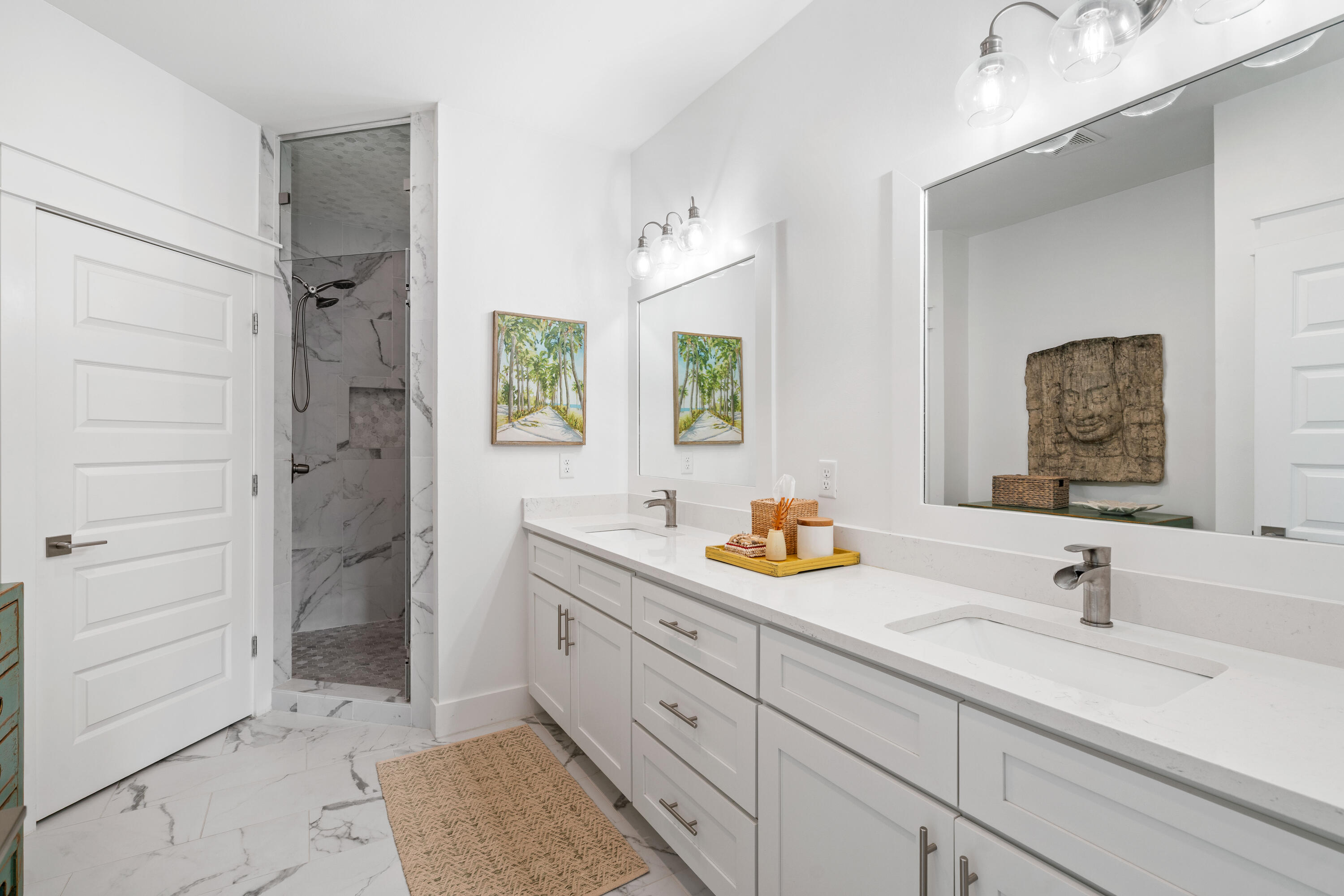 21 Seabreeze Blvd Inlet Beach Inlet Beach, FL 32461 - Photo 23 of 54 a bathroom with a sink and a mirror