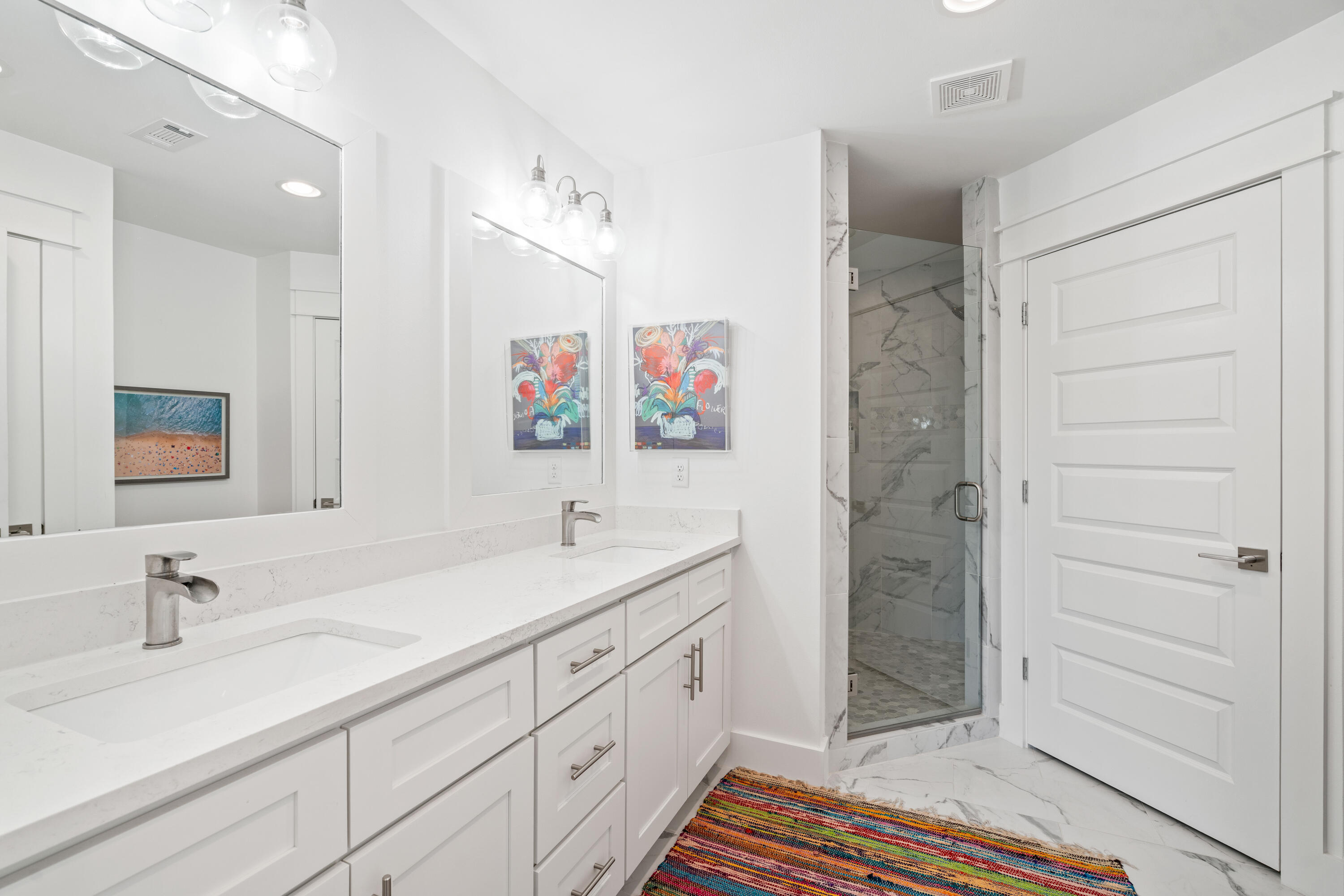 21 Seabreeze Blvd Inlet Beach Inlet Beach, FL 32461 - Photo 30 of 54 a spacious bathroom with a shower and a sink