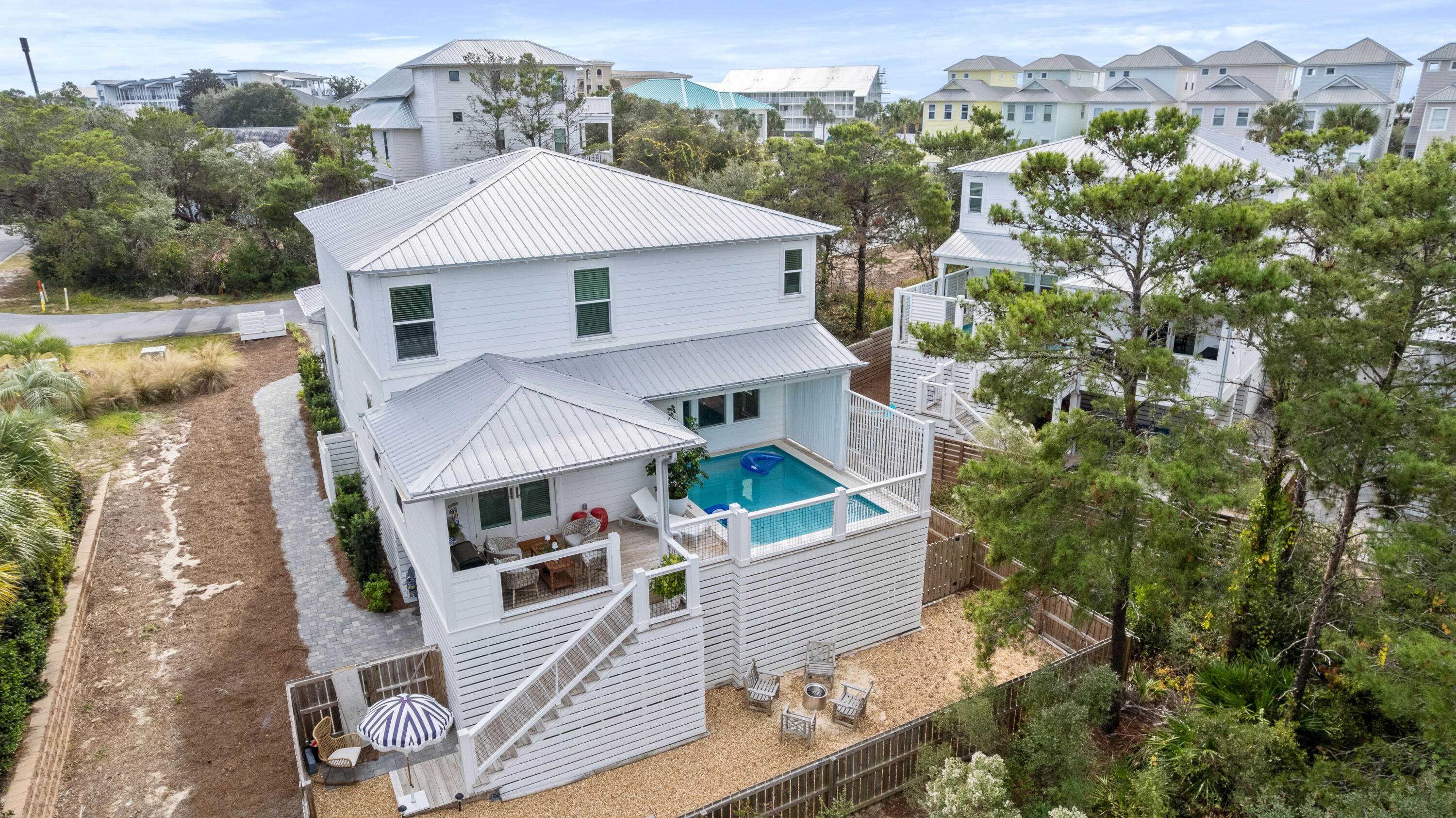 21 Seabreeze Blvd Inlet Beach Inlet Beach, FL 32461 - Photo 48 of 54 an aerial view of a house with balcony