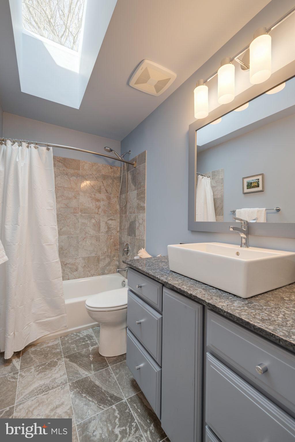 7736 Huntsman Boulevard Springfield, VA 22153 - Photo 50 of 70 Remodeled Hall bath w/ skylight