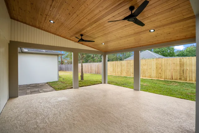 a view of porch with a backyard