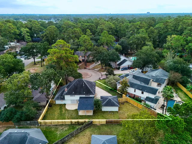 an aerial view of a house