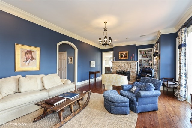 6040 South Grant Street Burr Ridge, IL 60527 - Photo 8 of 25 a living room with furniture and a fireplace