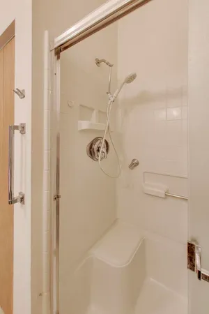a bathroom with a shower