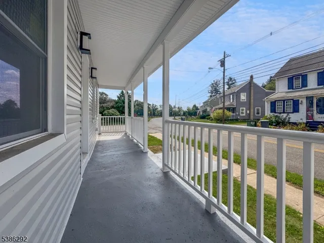 a view of a building from a balcony
