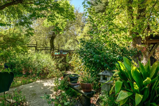 a backyard of a house with lots of green space
