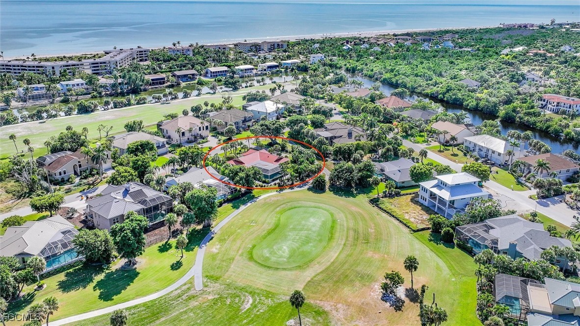 1264 Par View Drive Sanibel, FL 33957 - Photo 27 of 50 an aerial view of residential house with outdoor space and swimming pool