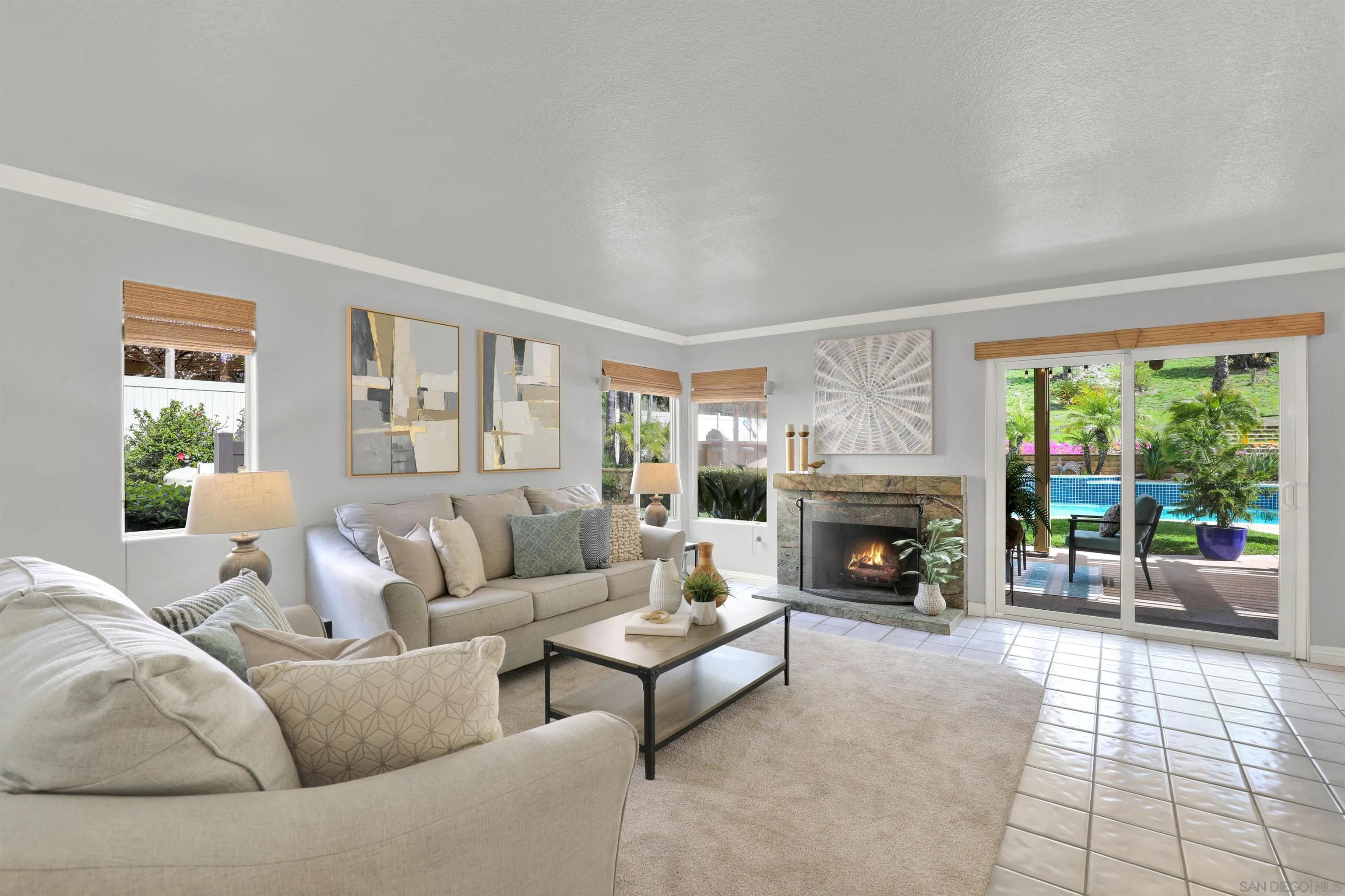 13901 Carriage Road Poway, CA 92064 - Photo 13 of 37 a living room with furniture and a fireplace