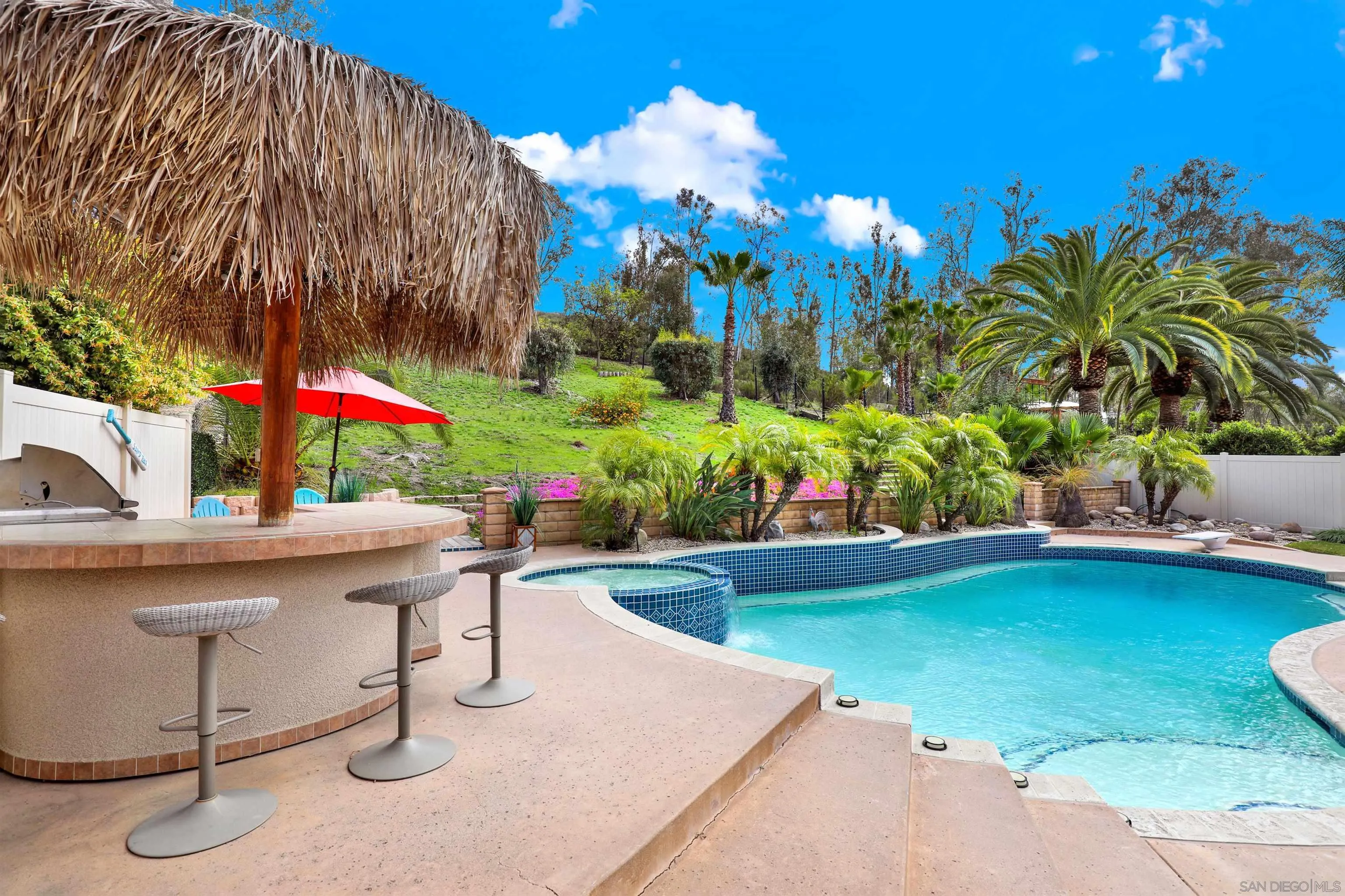 13901 Carriage Road Poway, CA 92064 - Photo 26 of 37 a view of a backyard with sitting area and furniture