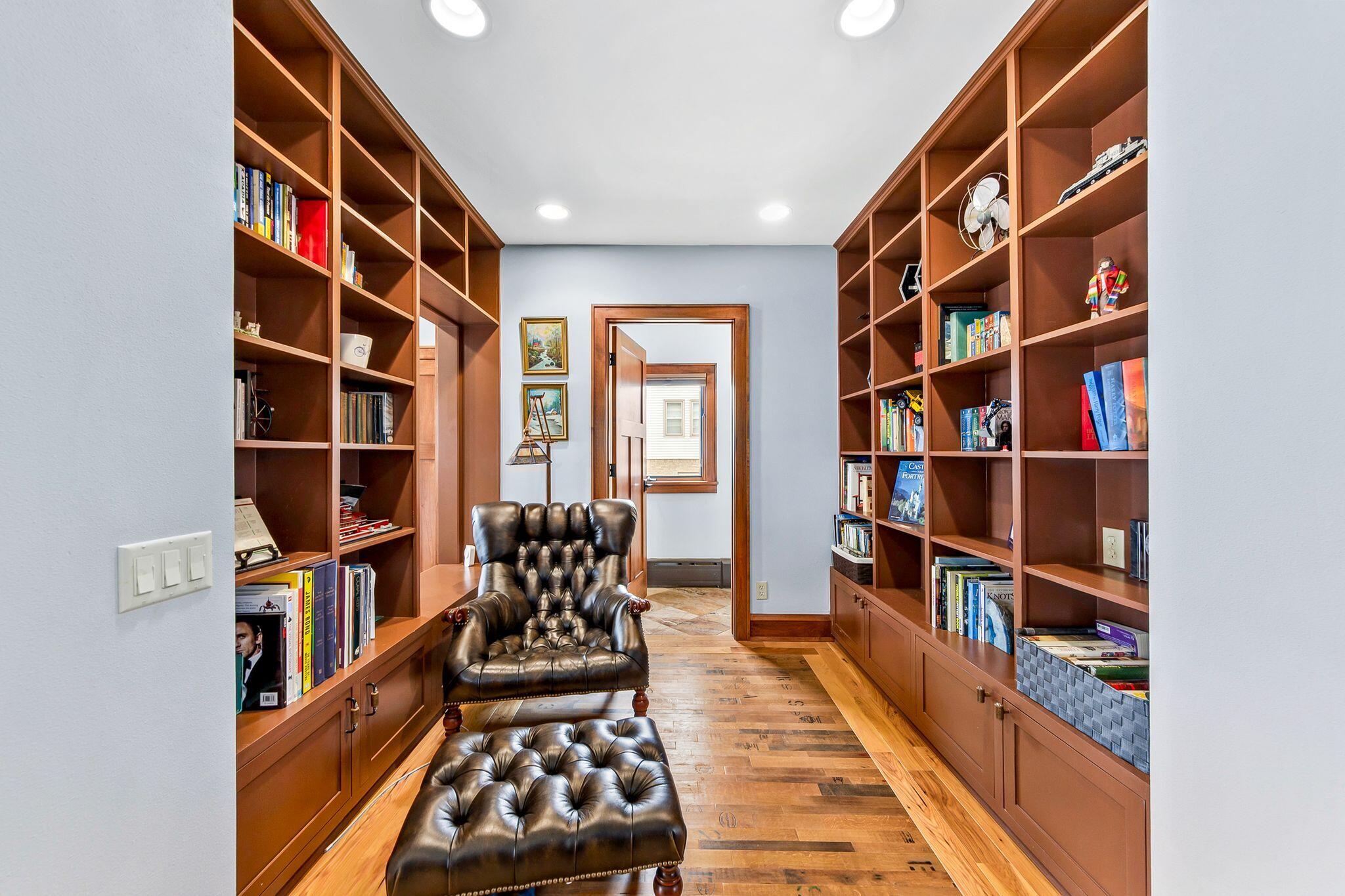 802 East Silver Spring Drive Whitefish Bay, WI 53217 - Photo 10 of 99 THE LIBRARY FLOOR IS RECLAIMED WINE CASKS WOOD