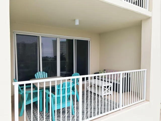 a view of a black gate