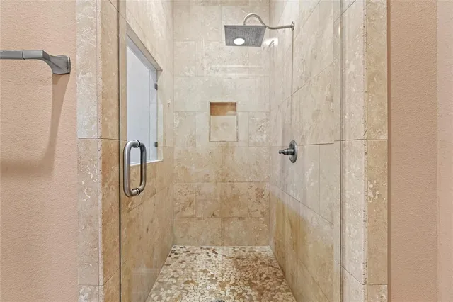 a bathroom with a shower