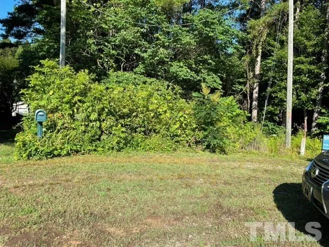 a view of a yard with a tree