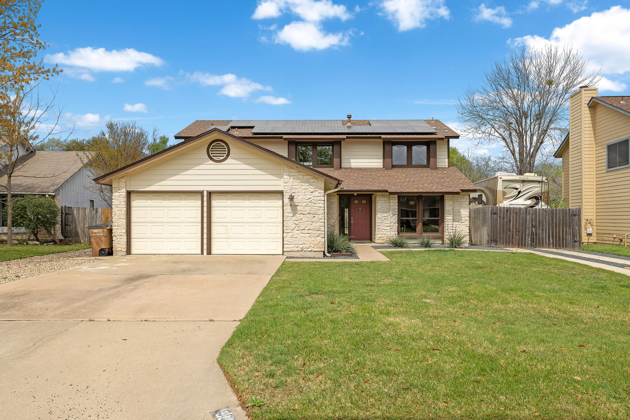9002 Bancroft Trail Austin, TX 78729 - Photo 6 of 35 Fully owned solar panels and RV parking (or just additional parking), RV hookup and RV for sale as well.