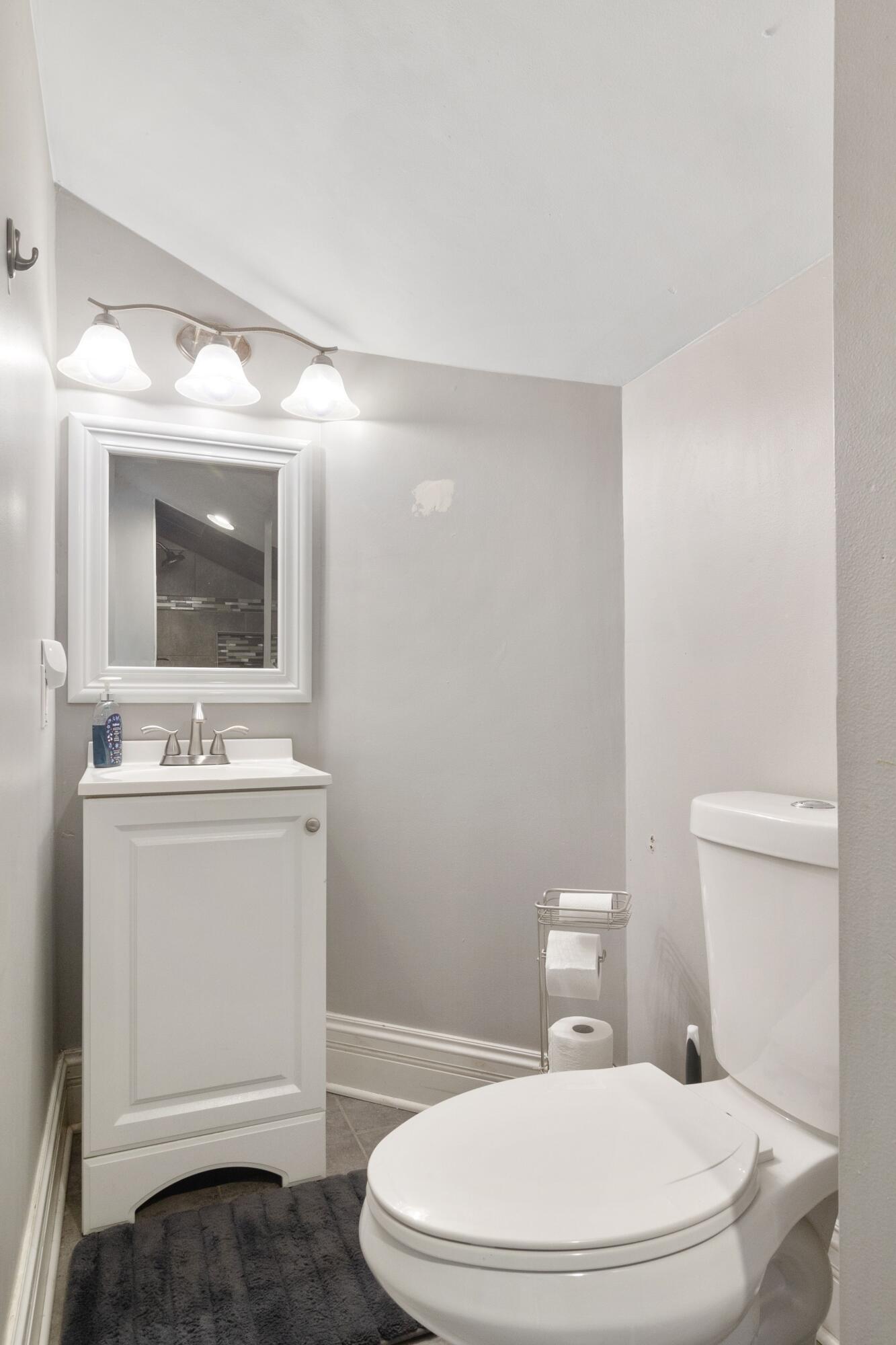 1847 Springvale Drive Crown Point, IN 46307 - Photo 19 of 22 a bathroom with a sink a toilet and mirror