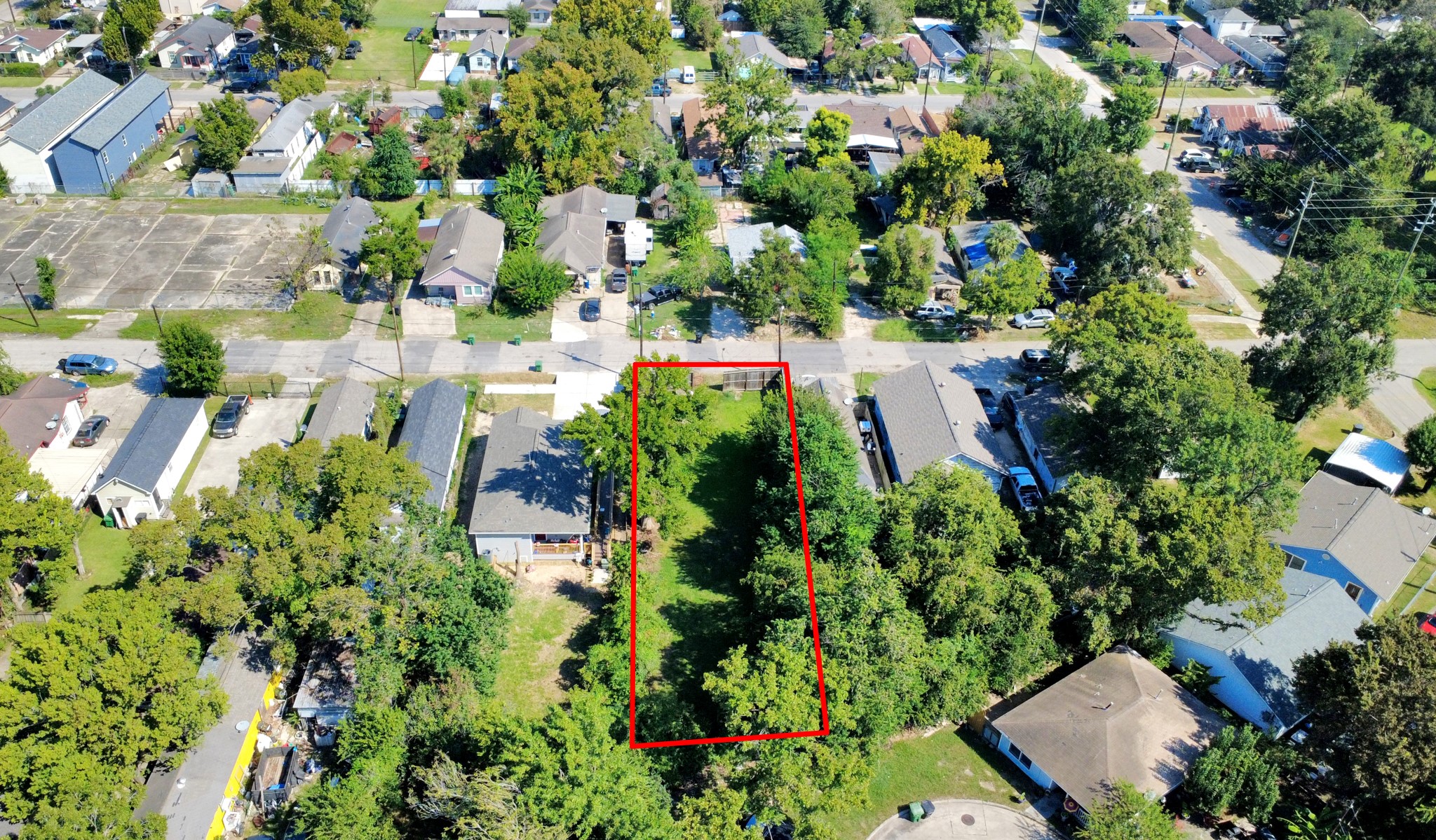 7934 Sherman Street Houston, TX 77012 - Photo 13 of 23 an aerial view of residential houses with outdoor space and trees all around