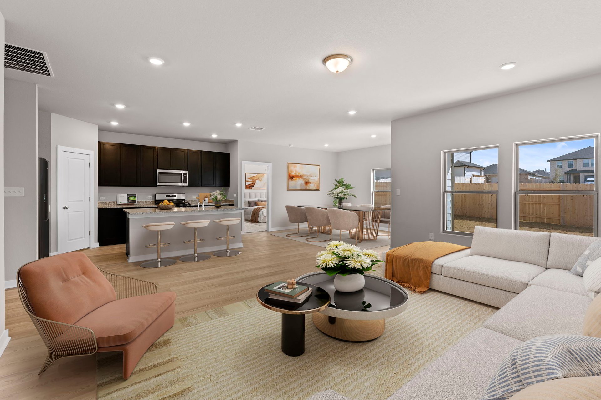 13613 Gray Landing Drive Elgin, TX 78621 - Photo 6 of 33 Open Concept Family Room - Virtually Staged