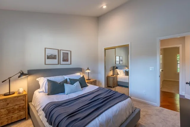 a bathroom with a sink double vanity and a mirror
