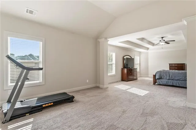 a livingroom with furniture and a window