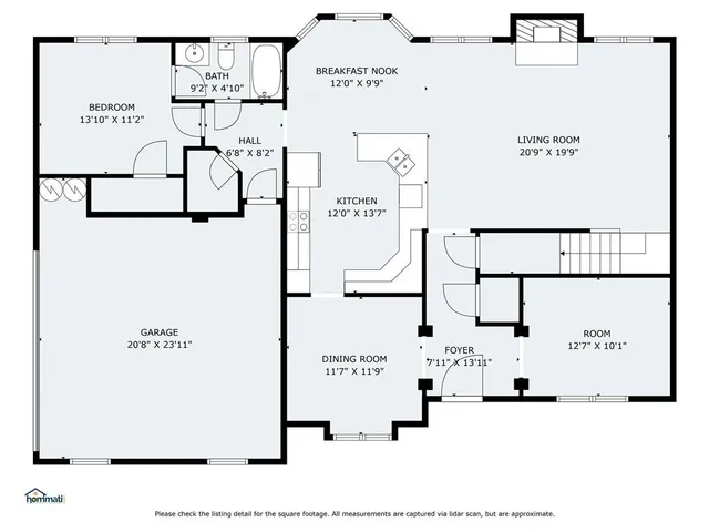 a picture of a bench in a white building