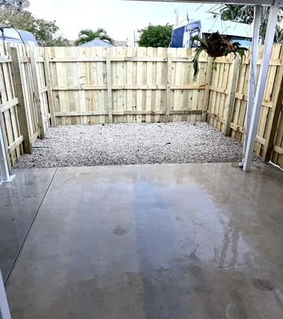 a view of a wooden fence