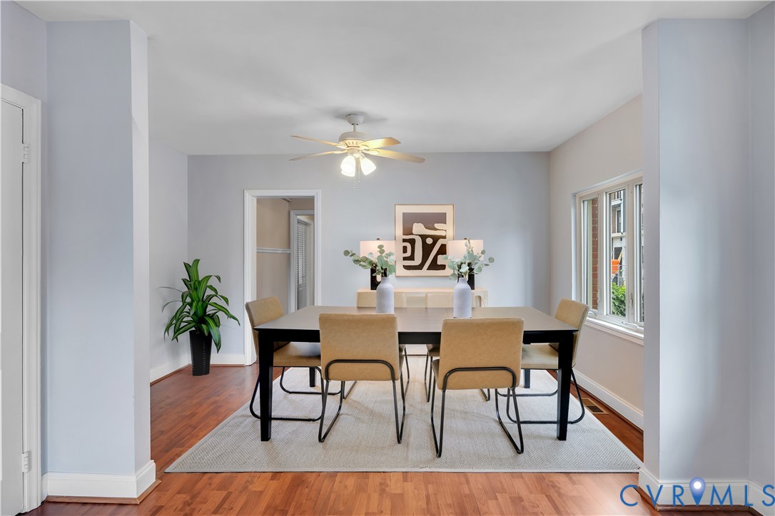 3535 Hanover Avenue, Unit B Richmond, VA 23221 - Photo 1 of 13 a view of a dining room with furniture and a potted plant