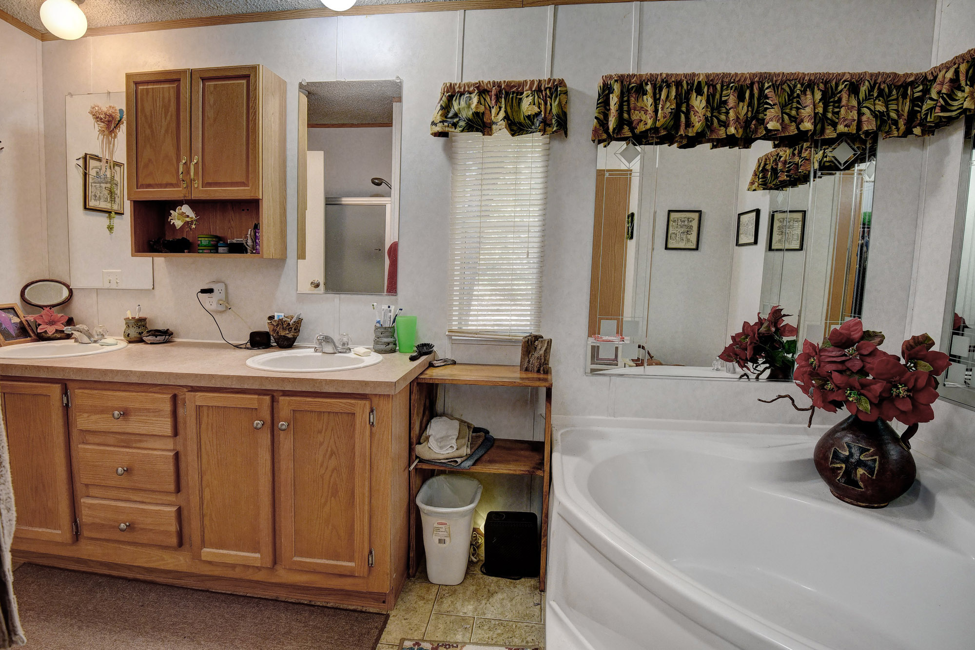181 Lockwood Road Red Rock, TX 78662 - Photo 17 of 32 a bathroom with a tub sink and mirror