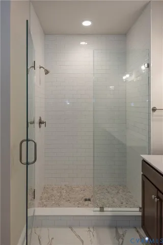 a bathroom with a shower