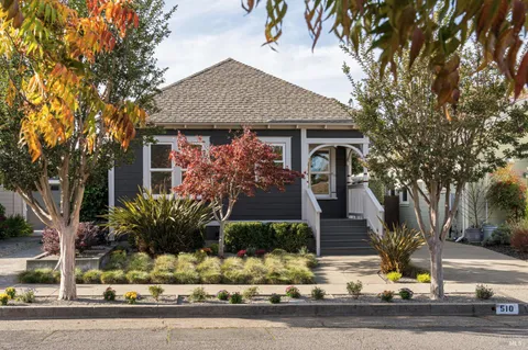 front view of a house with a small yard