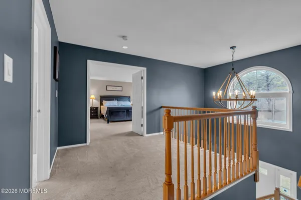 a view of hallway with livingroom