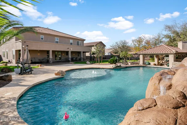 an aerial view of a house