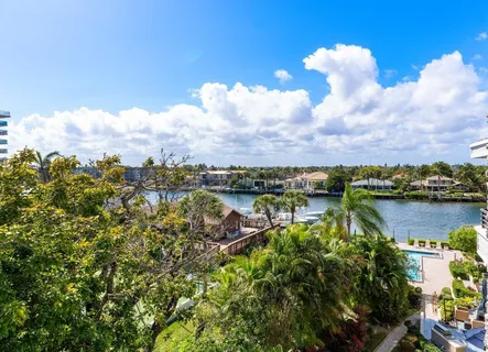 a view of a lake with houses