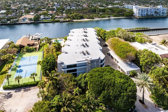 a view of a city with an ocean view