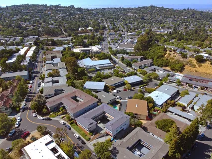 an aerial view of multiple house