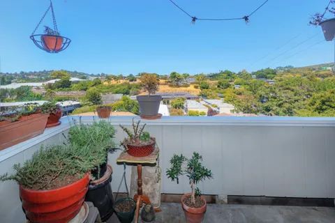 a outdoor view with a seating space