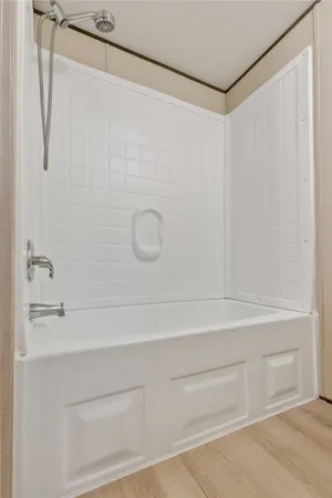 a close view of a closet in the bathroom