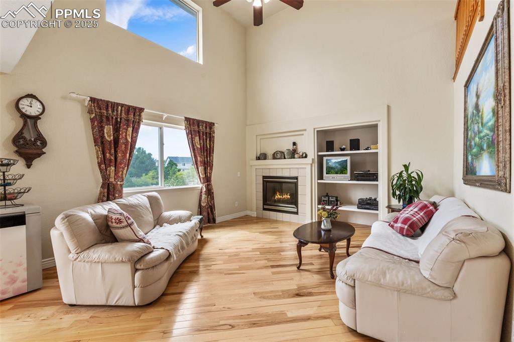 8654 Champie Road Peyton, CO 80831 - Photo 10 of 40 a living room with furniture and a fireplace