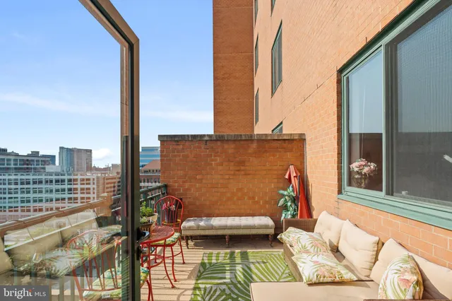 a view of balcony with couch