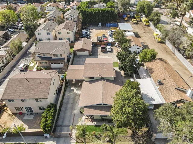 an aerial view of multiple houses