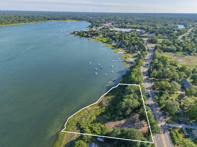 an aerial view of lake