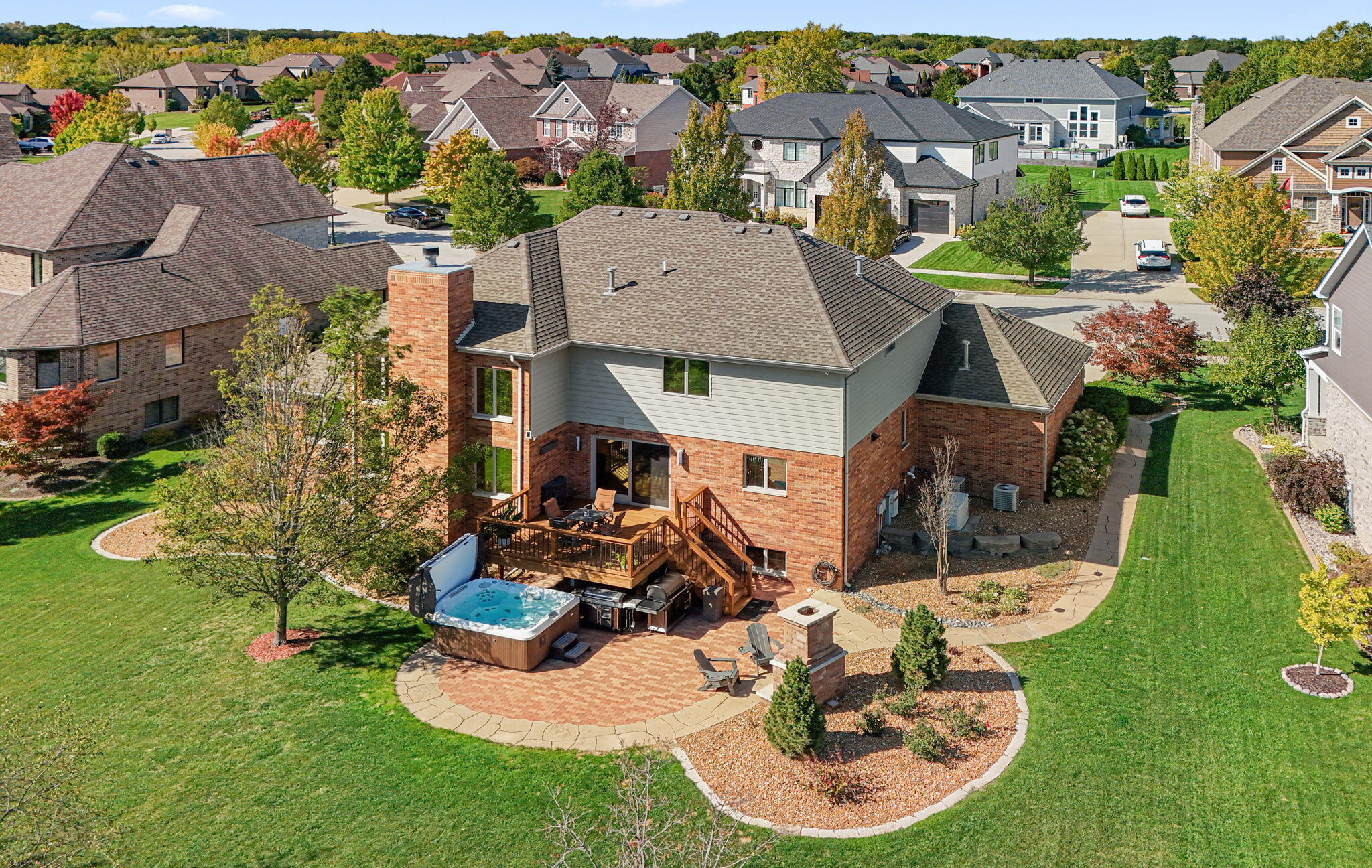 10135 S Branch St. John, IN 46373 - Photo 42 of 45 an aerial view of a house with garden space and lake view