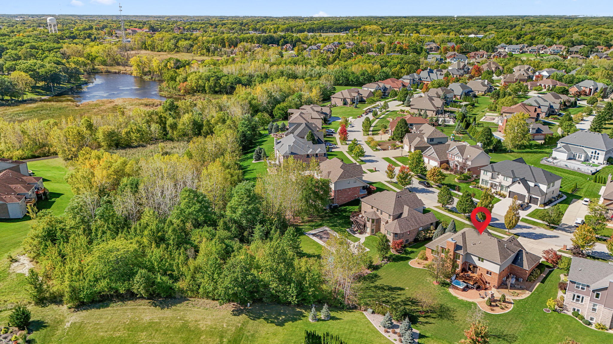 10135 S Branch St. John, IN 46373 - Photo 43 of 45 an aerial view of residential houses with outdoor space